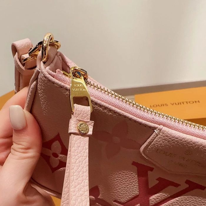 Louis Vuitton LV Monogram Leather Pochette – pink with box