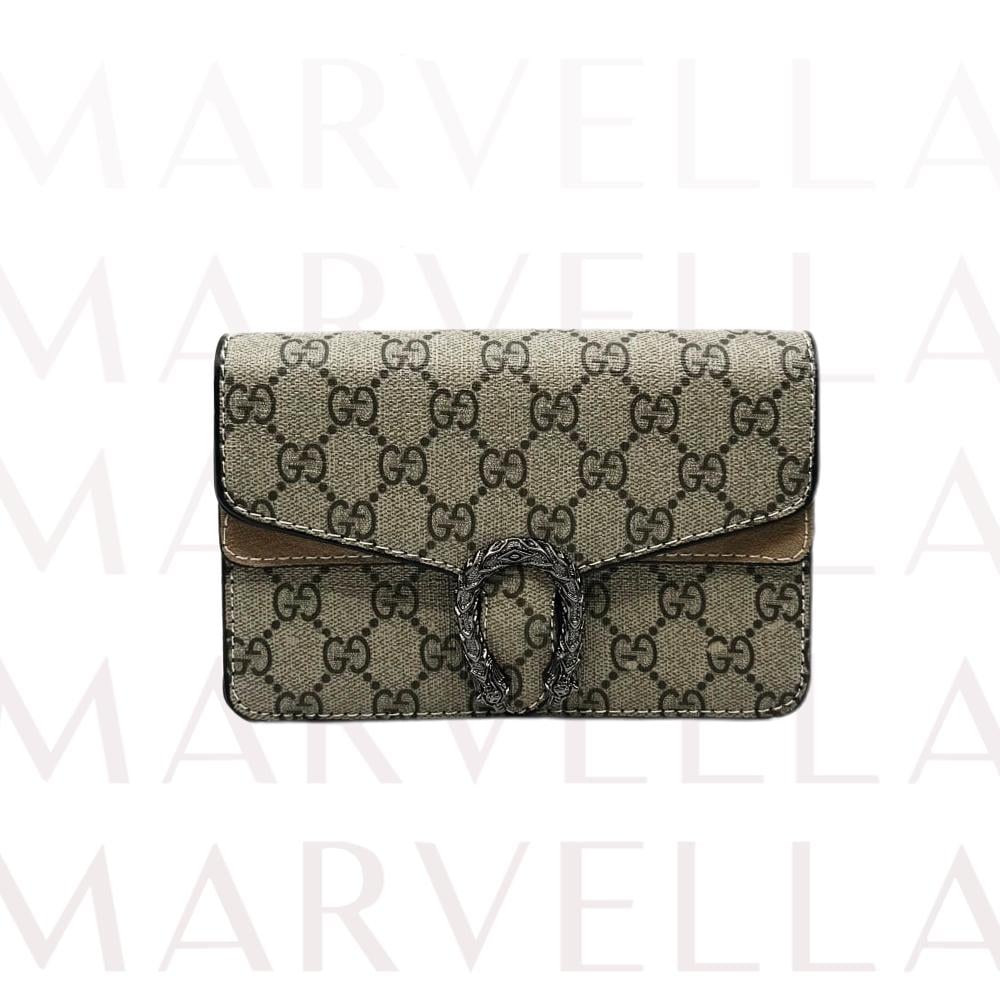 Gucci Dionysus GG Denim Super Mini Crossbody Clutch Bag