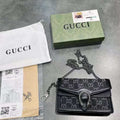 Gucci Dionysus GG Denim Super Mini Crossbody Clutch Bag