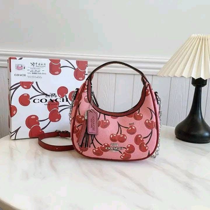 Coach Signature Cherry Print Mini Shoulder Bag with box