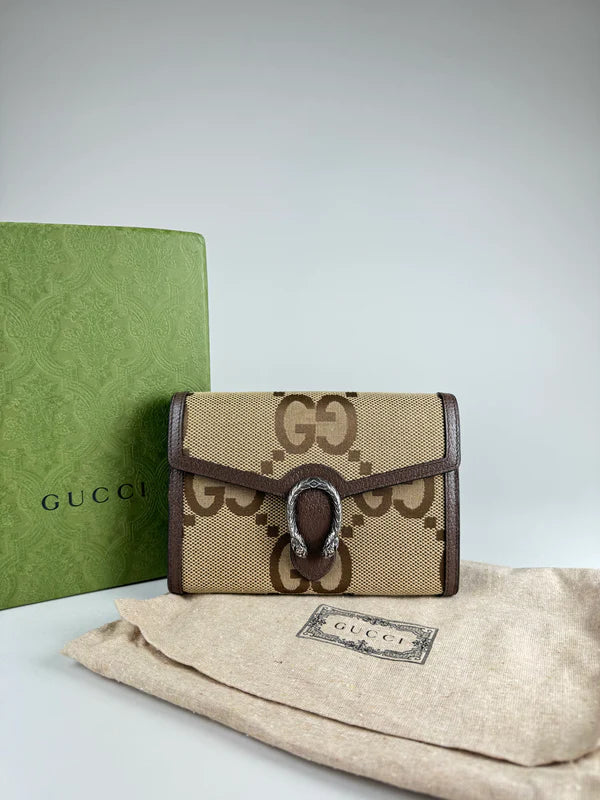 Gucci Dionysus GG Denim Super Mini Crossbody Clutch Bag