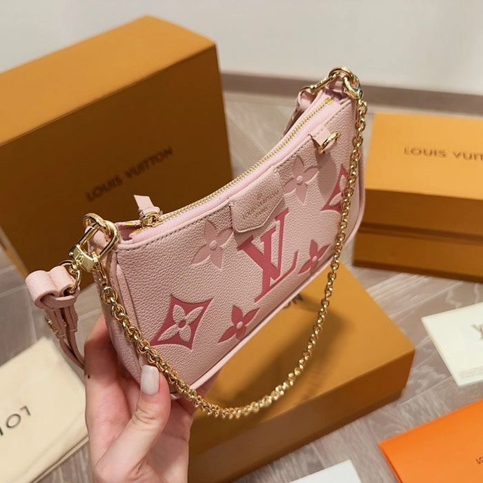 Louis Vuitton LV Monogram Leather Pochette – pink with box