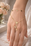Moon & Stars Hand Chain Bracelet