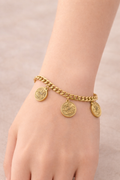 Golden Coin Charm Bracelet
