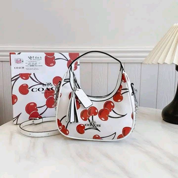 Coach Signature Cherry Print Mini Shoulder Bag with box