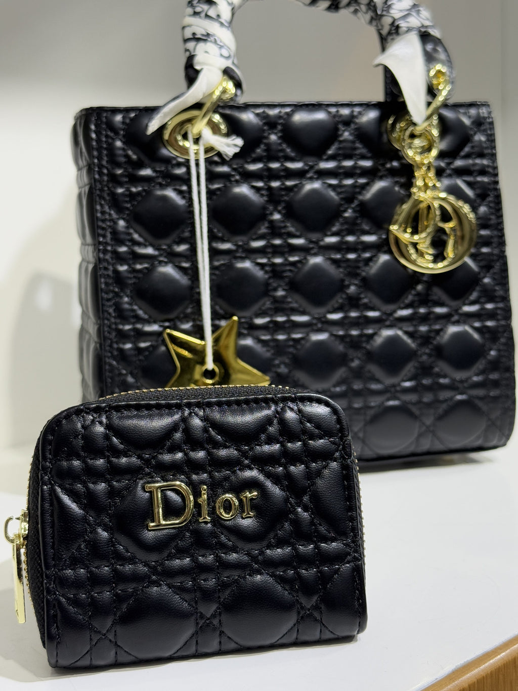 Christian Dior Lady Style Quilted Mini Handbag – Black